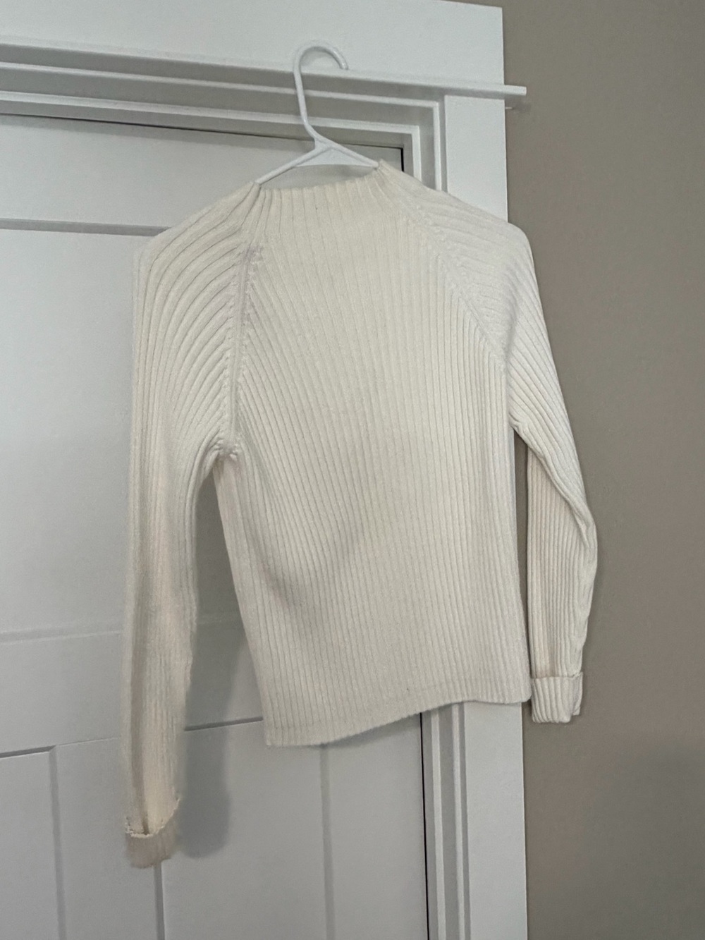 Relativity Ivory Ribbed Mock Neck Sweater - Picture 3 of 3
